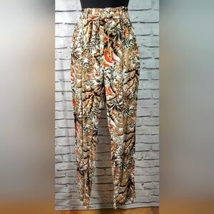 CCK Style Woven Cotton Tropical Print Pants